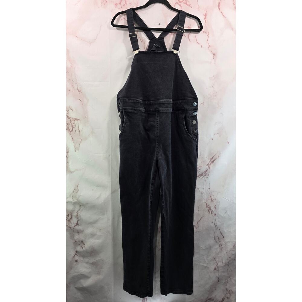 Universal Standard Overalls Womens Small 14 16 Black Straight Bib Jean Casey